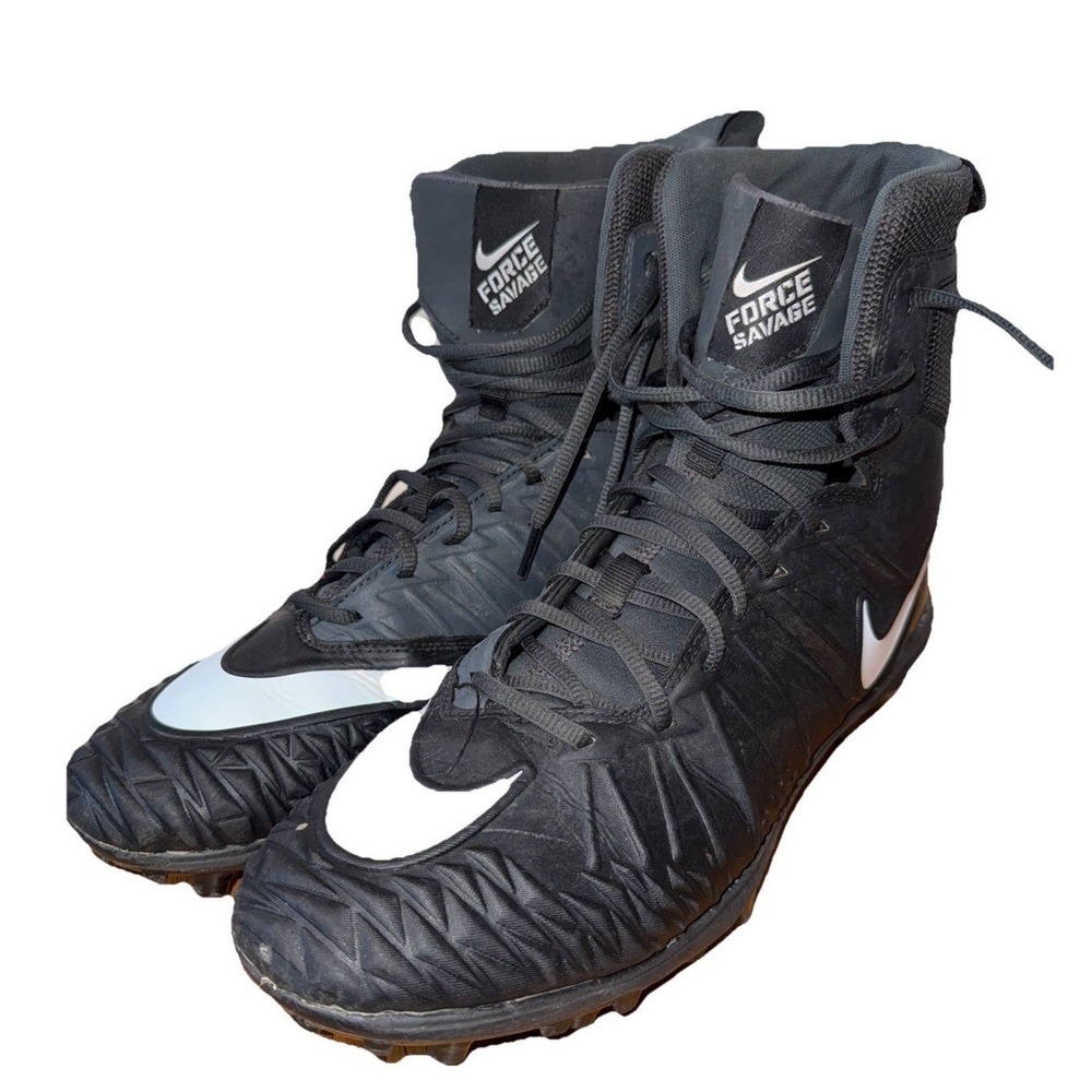 Nike Force Savage Mens Football Cleats Black White High Top 880144-011